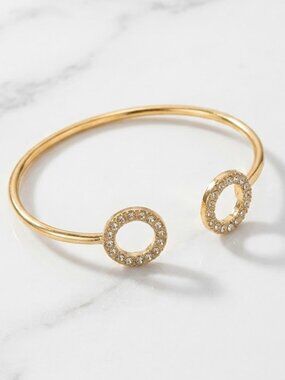Ladies Gold Round Bangle Bracelet